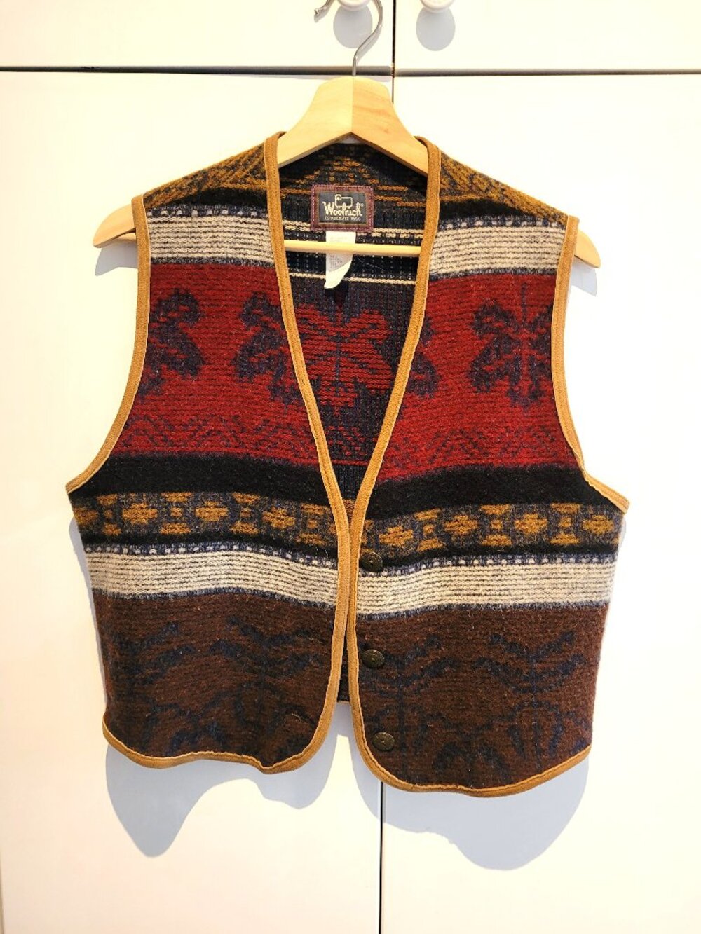 Vintage 90s Woolrich Made in USA Wool Southwestern/Aztec Vest Unisex Size M